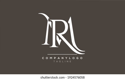 Abstract Letter Initial MR or RM Vector Logo Design Template