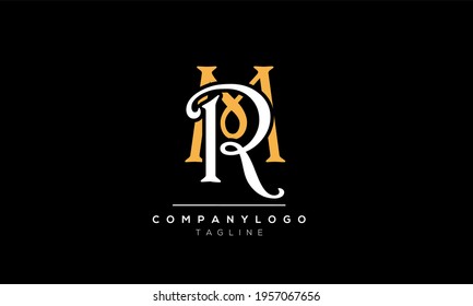 Abstract Letter Initial MR RM Vector Logo Design Template