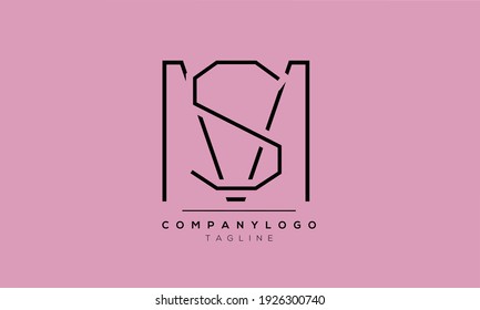 Carta resumen Plantilla inicial de diseño de logotipo de MS SM