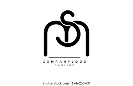 Carta resumen Plantilla inicial de diseño de logotipo de MS SM