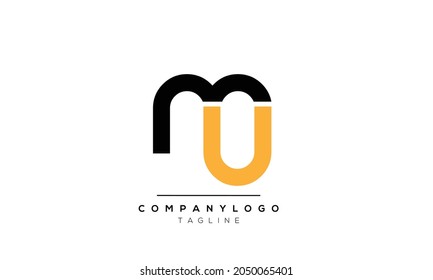 Abstract Letter Initial MU UM Vector Logo Design Template