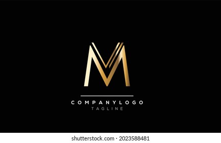 Abstrakter Letter Initial MV VM V M Vector Logo Design Template.