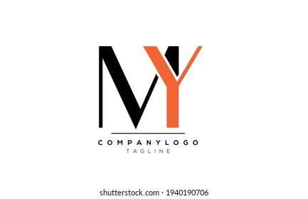 Abstract Letter Initial MY YM Vector Logo Design Template