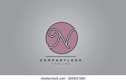 Abstract Letter Initial N Vector Logo Design Template
