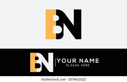 Abstract Letter Initial NB BN Vector Logo Design Template