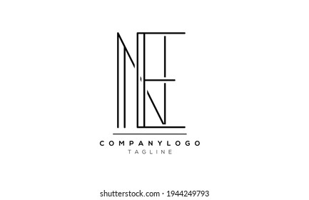 Abstract Letter Initial NE EN N E Vector Logo Design Template