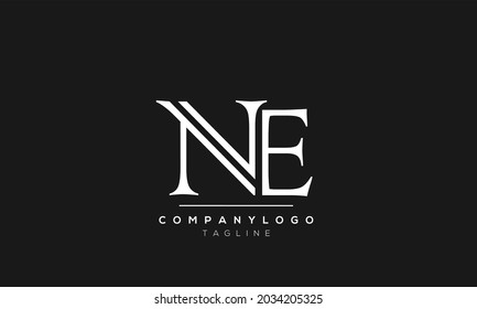 Abstract Letter Initial NE EN Vector Logo Design Template.