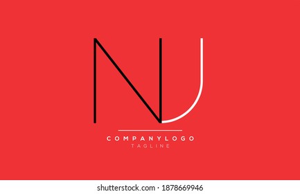 Abstract Letter Initial NJ Vector Logo Design Template