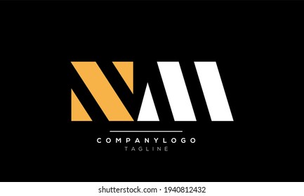 Abstract Letter Initial NM MN N M Vector Logo Design Template