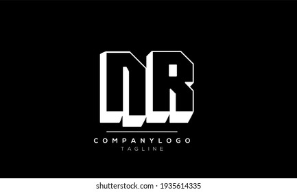 Abstract Letter Initial NR RN icon Vector Logo Design Template
