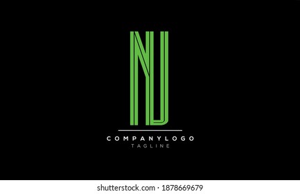 
Abstract Letter Initial NU and UN Vector Logo Design Template