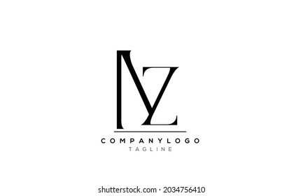 Abstract Letter Initial NZ ZN Vector Logo Design Template
