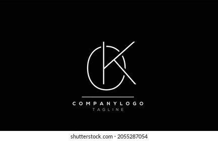 Abstract Letter Initial OK KO Vector Logo Design Template