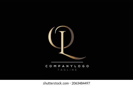 Abstract Letter Initial OL LO Vector Logo Design Template.