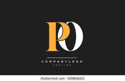Abstrakter Buchstabe Initial op po Vector Logo Design-Vorlage