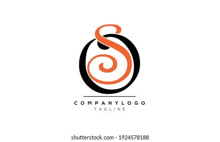 Abstract Letter Initial OS,SO,S and O Vector Logo Design Template