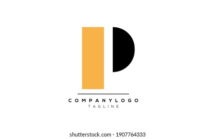 Abstract Letter Initial PD or DP P and D Vector Logo Design Template