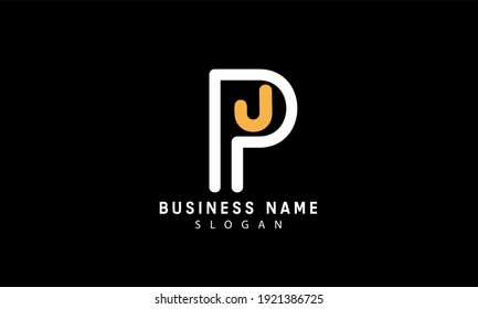 Abstract Letter Initial PJ or JP Vector Logo Design Template