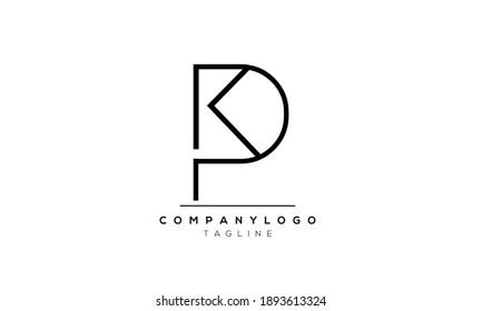 Abstract Letter Initial Letter PK or KP Vector Logo Design Template
