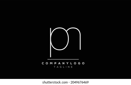 Carta Resumen Plantilla de diseño de logotipo de vectores pn pn inicial