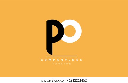 Abstract Letter Initial PO Vector Logo Design Template