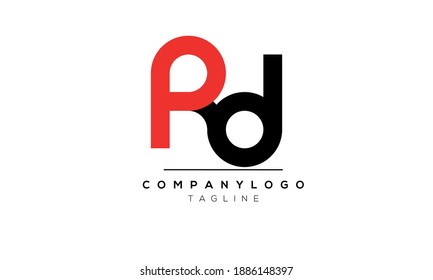 Abstract Letter Initial PRD Vector Logo Design Template