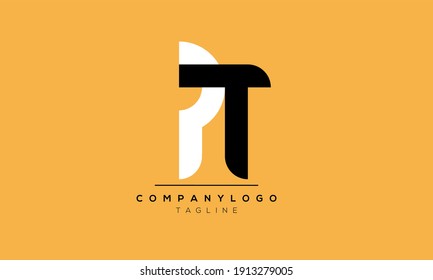 Abstract Letter Initial PT and TP,P and T Vector Logo Design Template