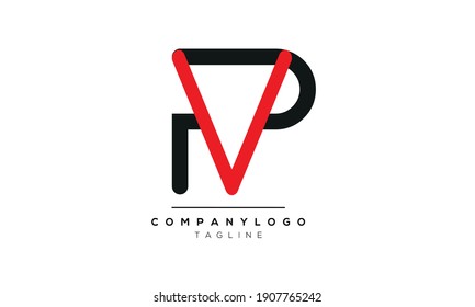 Descripción de la plantilla de diseño del logotipo del vector VP o PV inicial