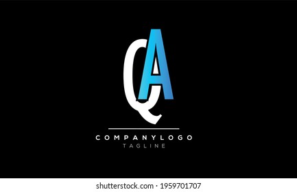 Abstract Letter Initial QA AQ Vector Logo Design Template