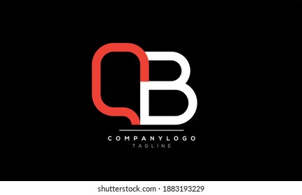  Vorlage für das Design des abstrakten Buchstabens, Initial-QB-Vektorgrafik-Logo