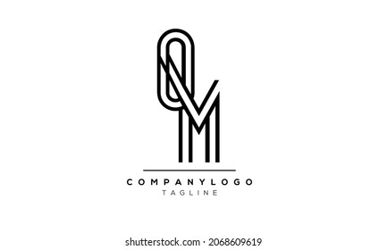 Carta resumen Plantilla inicial de diseño de logotipo de vectores QM MQ