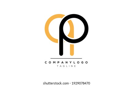 Plantilla de diseño de logotipo de vectores QP y PQ inicial de la carta abstracta