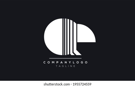 Abstract Letter Initial QP PQ Vector Logo Design Template