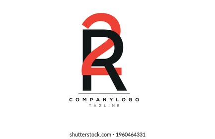 Abstract Letter Initial R2 2R Vector Logo Design Template