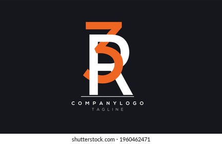 Abstract Letter Initial R3 3R Vector Logo Design Template