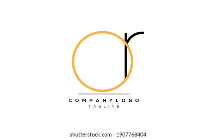 Abstract Letter Initial OR and RO Vector Logo Design Template