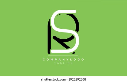 Vorlage für das Design des abstrakten Buchstabens, Initial-RS-Vektorgrafik-Logo