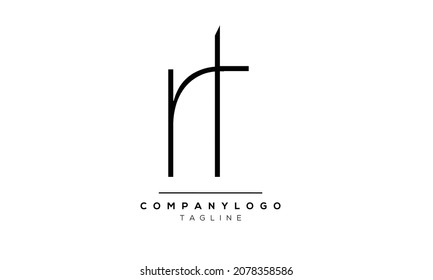 Abstract Letter Initial RT TR R T Vector Logo Design Template
