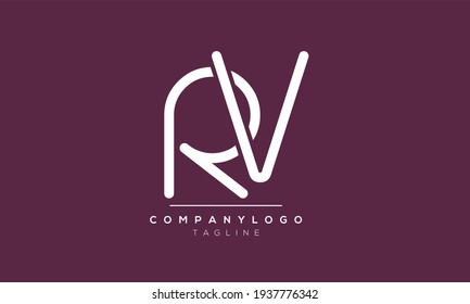 Abstract Letter Initial RV VR R V Vector Logo Design Template