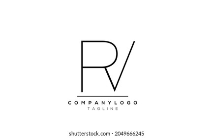 
Abstract Letter Initial RV VR Vector Logo Design Template