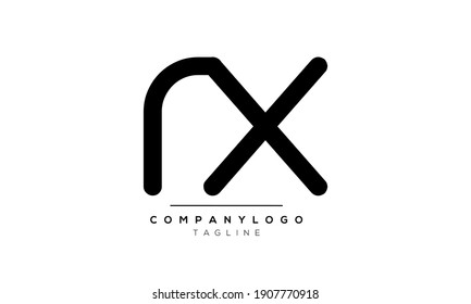 Plantilla de diseño de logotipo de vectores RX o XR inicial de la carta abstracta