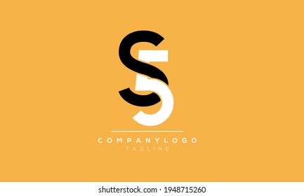 Abstract Letter Initial S5 5S Vector Logo Design Template