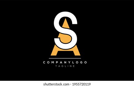 Resumen Carta inicial icono AS SA Modelo de diseño de logotipo de vectores