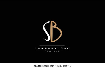 Abstract Letter Initial SB BS Vector Logo Design Template.