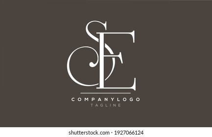 Abstract Letter Initial SE ES Vector Logo Design Template