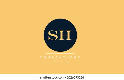 Letra abstracta plantilla de diseño del logotipo del vector SH HS S inicial