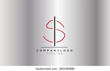 Abstract Letter Initial is si Vector Logo Design Template.