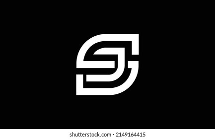 Abstract Letter Initial SJ JS Vector Logo Design Template