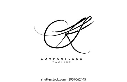 Abstract Letter Initial SK KS S K Vector Logo Design Template