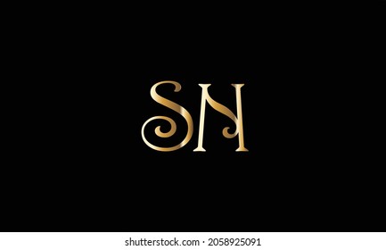 
Abstract Letter Initial SN NS LUXURY Vector Logo Design Template